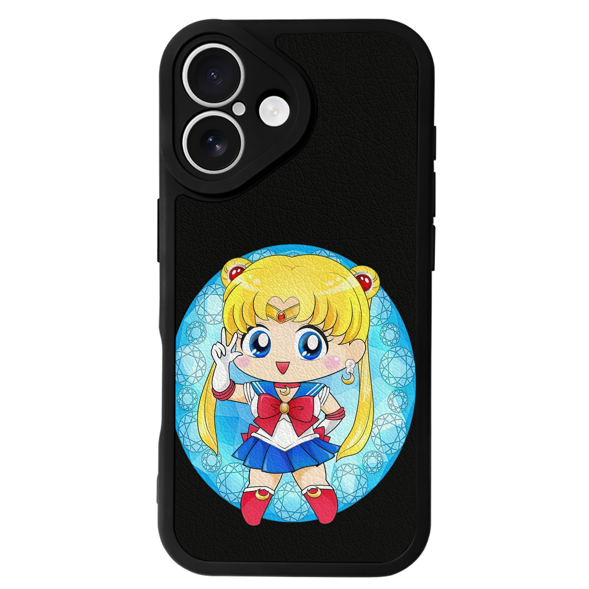 （画像用） 美少女戦士セーラームーン 月野 うさぎ つきの うさぎ Sailor Moon Tsukino Usagi 【iPhone 16シリーズ対応】シリコンスマホケース（レザー調） 材質：シリコン